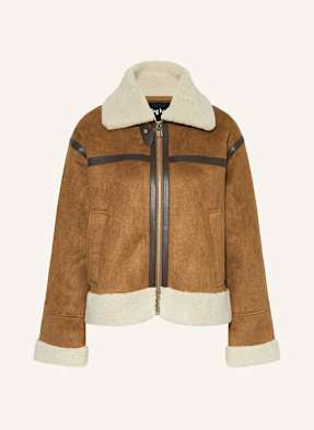 Darling Harbour Jacke In Lederoptik Mit Teddyfell braun