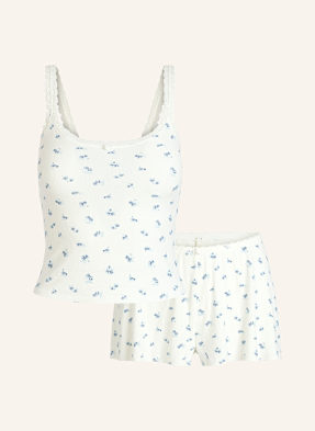 Skims Pohodlná Domácí Sada Soft Lounge Lace bílá / modrá