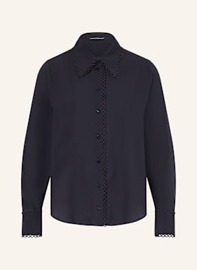 Luisa Cerano Hemdbluse Mit Lochspitze blau