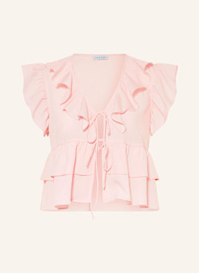 Mrs & Hugs Bluse Mit Volants rosa