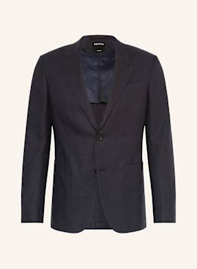 Zegna Oblekové Sako Extra Slim Fit Ze Lnu tmavě modrá