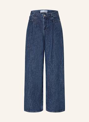 Selected Wide Leg Džíny dark blue denim