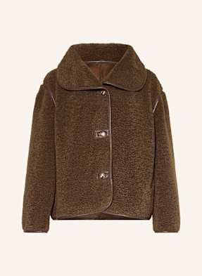 Neo Noir Teddyfell-Jacke Edmund braun