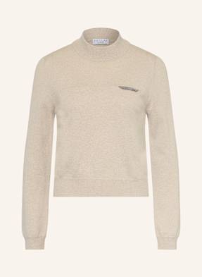 Brunello Cucinelli Cashmere-Pullover Collo Alto grau