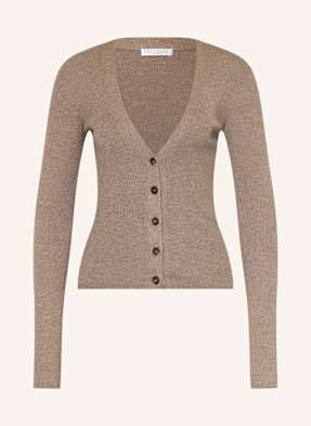 Brunello Cucinelli Strickjacke Mit Cashmere Und Glitzergarn braun