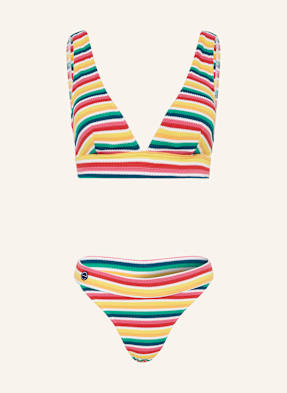 Café Du Cycliste Bralette Bikiny Olivia žlutá / červená / zelená