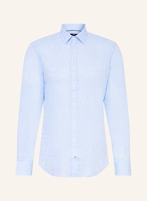Strokesman's Hemd Regular Fit Mit Leinen blau
