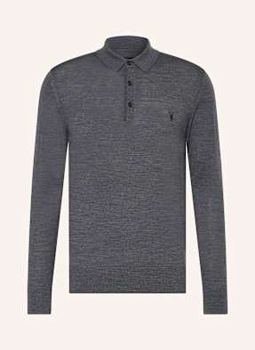 Allsaints Úpletová Polokošile Mode Z Merino Vlny šedá