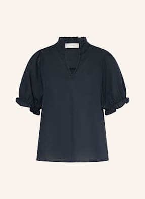 Neo Noir Blusenshirt Odesa Aus Leinen Mit Rüschen blau