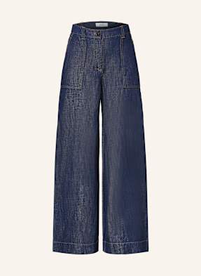 Reiss Wide Leg Džíny Ashby Se Lnem 45 indigo