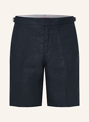 Orlebar Brown Lněné Šortky tmavě modrá