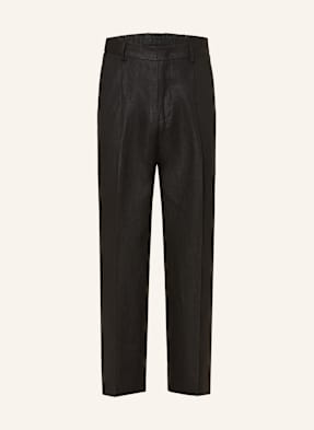Nn.07 Lněné Chino Kalhoty Kay Regular Fit černá
