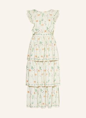 Mrs & Hugs Leinenkleid Mit Volants weiss