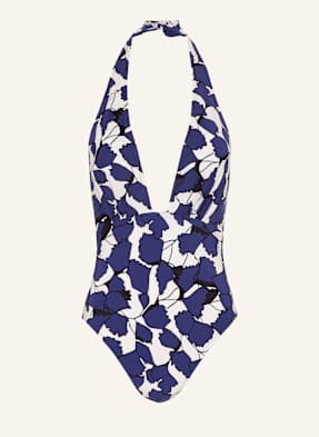 Maryan Mehlhorn Plavky Se Zavazováním Za Krkem Blue Leaves modrá / krémová / černá