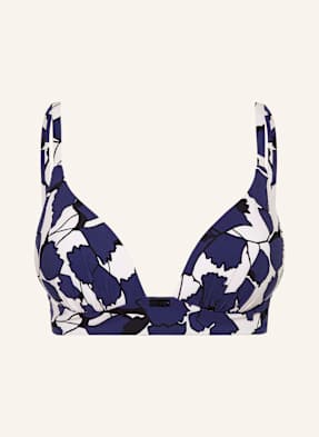 Maryan Mehlhorn Bralette Horní Díl Bikin Blue Leaves modrá / krémová / černá