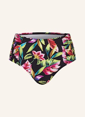 Lidea High Waist Bikinové Kalhotky Exotic Blaze černá / světle zelená / fuchsiová