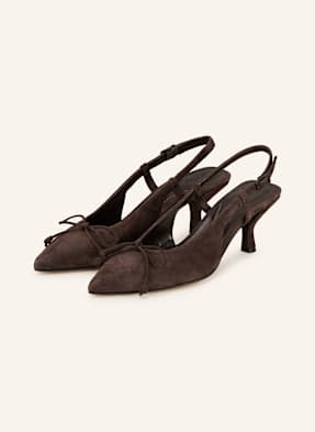 Pomme D'or Slingpumps S Otevřenou Patou Henriette tmavě hnědá