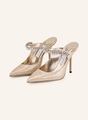 Jimmy Choo Mules Bing S Ozdobnými Kamínky zlatá