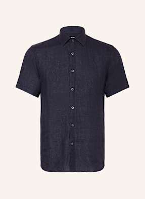 Reiss Košile S Krátkým Rukávem Holiday Slim Fit Ze Lnu tmavě modrá