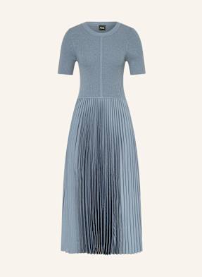 Boss Kleid Fadridi Im Materialmix Mit Plissees blau