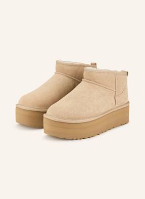 Ugg Plateau-Boots Classic Ultra Mini Platform beige