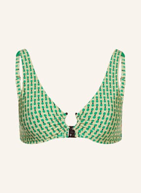 Jets Australia Horní Díl Bralette Bikin Matalla Geo zelená / olivová / tmavě oranžová