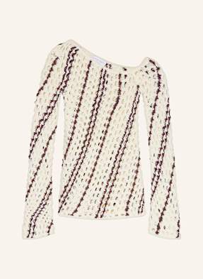 Leger Studio One-Shoulder Svetr Laren tmavě hnědá / krémová