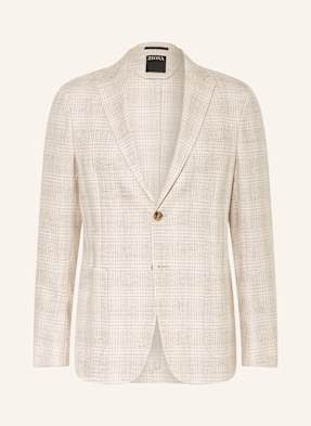 Zegna Sako Extra Slim Fit S Příměsí Lnu béžová