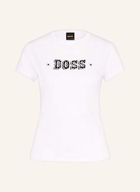 Boss T-Shirt Endora Mit Schmucksteinen weiss