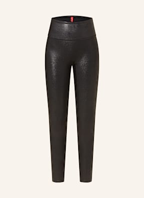 Spanx Legíny Spanxshape™ Faux Leather S Koženým Vzhledem černá