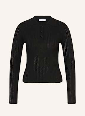 Mrs & Hugs Strick-Poloshirt schwarz