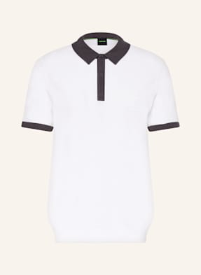 Boss Strick-Poloshirt Club weiss