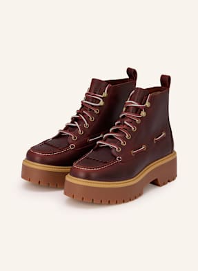 Timberland Šněrovací Boty Stone Street tmavě červená