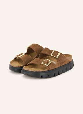 Birkenstock Pantofle Arizona Platform Suede Leather hnědá
