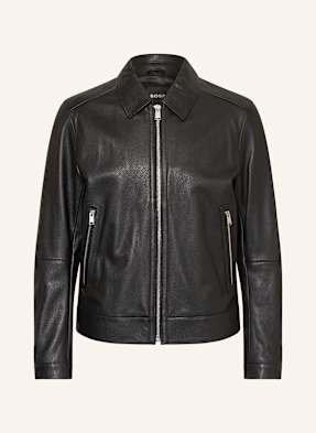 Boss Lederjacke mapson4 schwarz