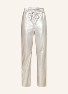 Juvia 7/8-Hose Rosa In Lederoptik silber