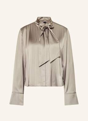 Marc Cain Saténová Halenka S Odnímatelnou Vázačkou 836 soft charcoal