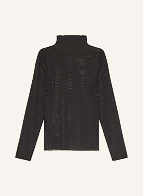 Marc Cain Longsleeve Aus Mesh Mit Schmucksteinen schwarz
