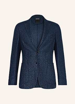 Zegna Sako Extra Slim Fit S Příměsí Lnu 728 medium blue