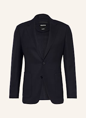 Zegna Sako Z Piké Extra Slim Fit Z Merino Vlny tmavě modrá