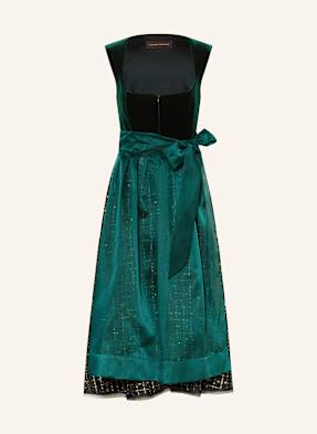 Talbot Runhof Dirndl tmavě modrá / tmavě zelená / žlutá