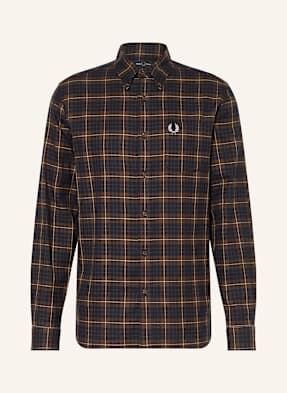 Fred Perry Flanelová Košile Regular Fit hnědá / tmavě hnědá / krémová