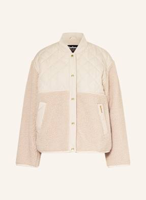 Barbour Plyšová Bunda Wetherby Ze Směsi Materiálů krémová