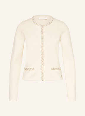 Guess Strickjacke Mit Schmucksteinen Und Schmuckperlen weiss