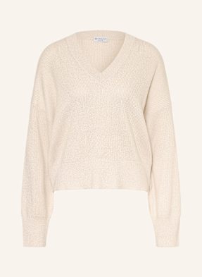 Brunello Cucinelli Cashmere-Pullover Mit Glitzergarn beige