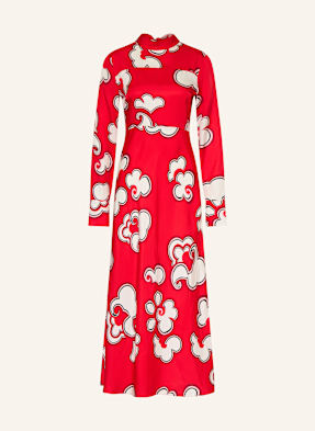 Dorothee Schumacher Saténové Šaty Soft Florals červená / bílá / světle růžová