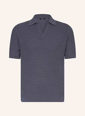 Reiss Strick-Poloshirt Merit blau
