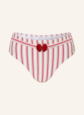 Watercult High Waist Bikinové Kalhotky Seaside Splash bílá / červená