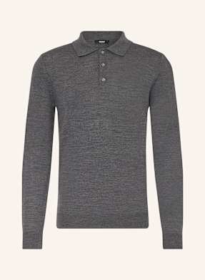 Reiss Strick-Poloshirt Trafford Aus Merinowolle grau