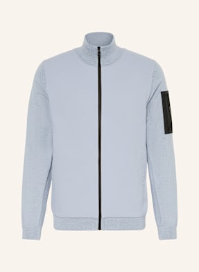 Boss Strickjacke Momentum Im Materialmix Mit Merinowolle grau